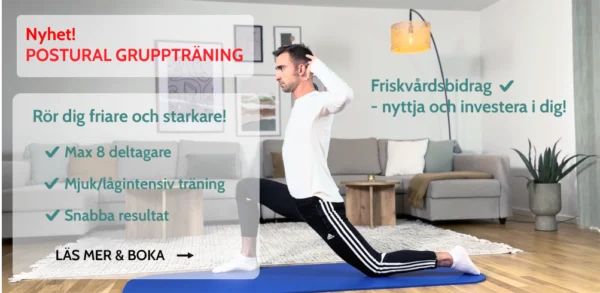 Postural gruppträning i Göteborg. Nyttja ditt friskvårdsbidrag och investera i din framtida friska kropp.