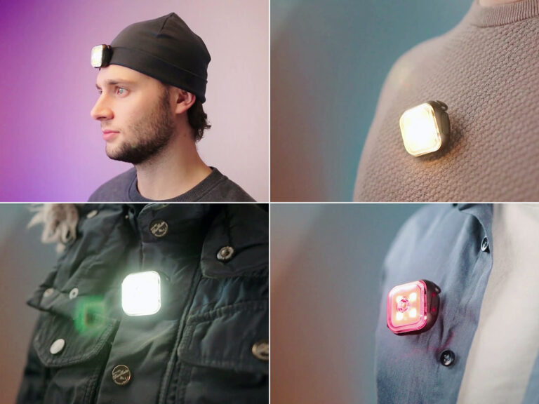 Meolinq light 01 uppladdningsbar lampa med snabbfäste på tyg